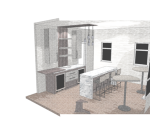 A mockup image of a kitchen remodel